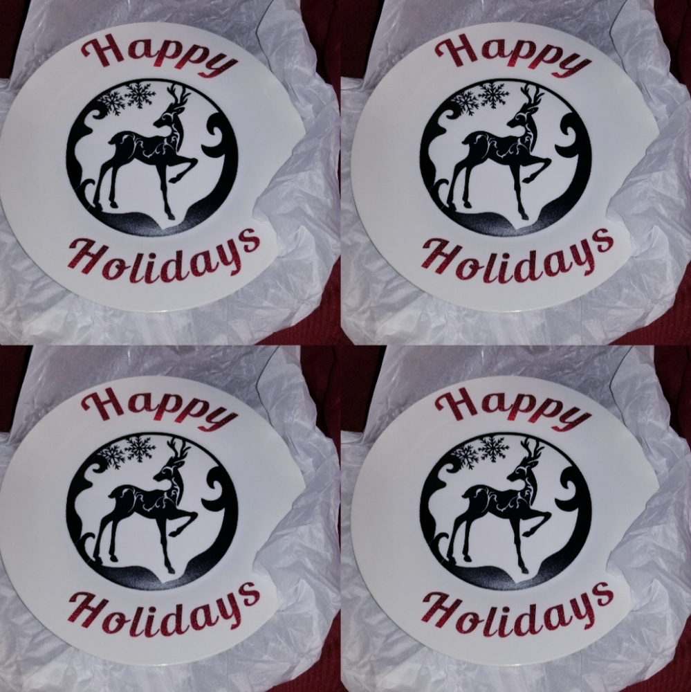 Matching Set of 4 Christmas Plates